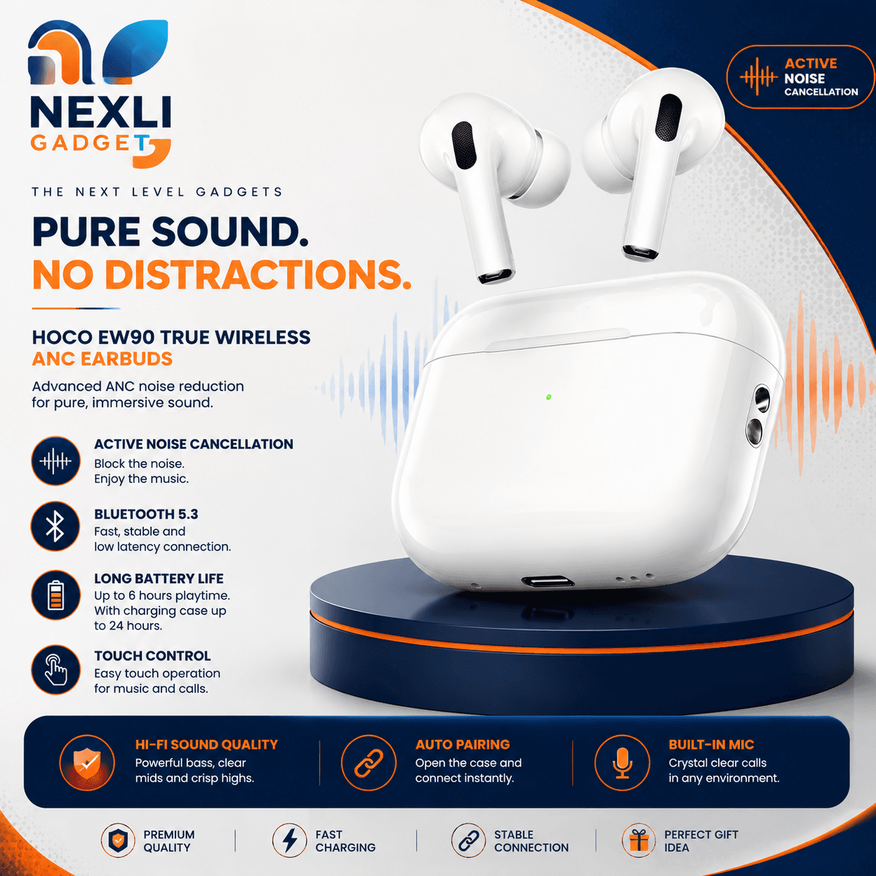 Hoco EW90 ANC True Wireless Earbuds