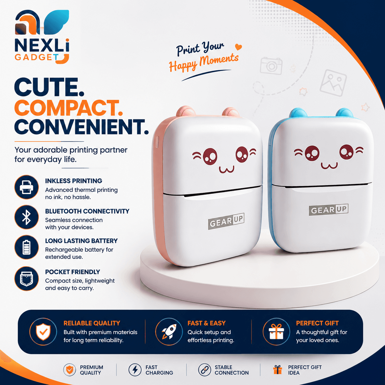 GearUP mini Thermal Bluetooth Printer